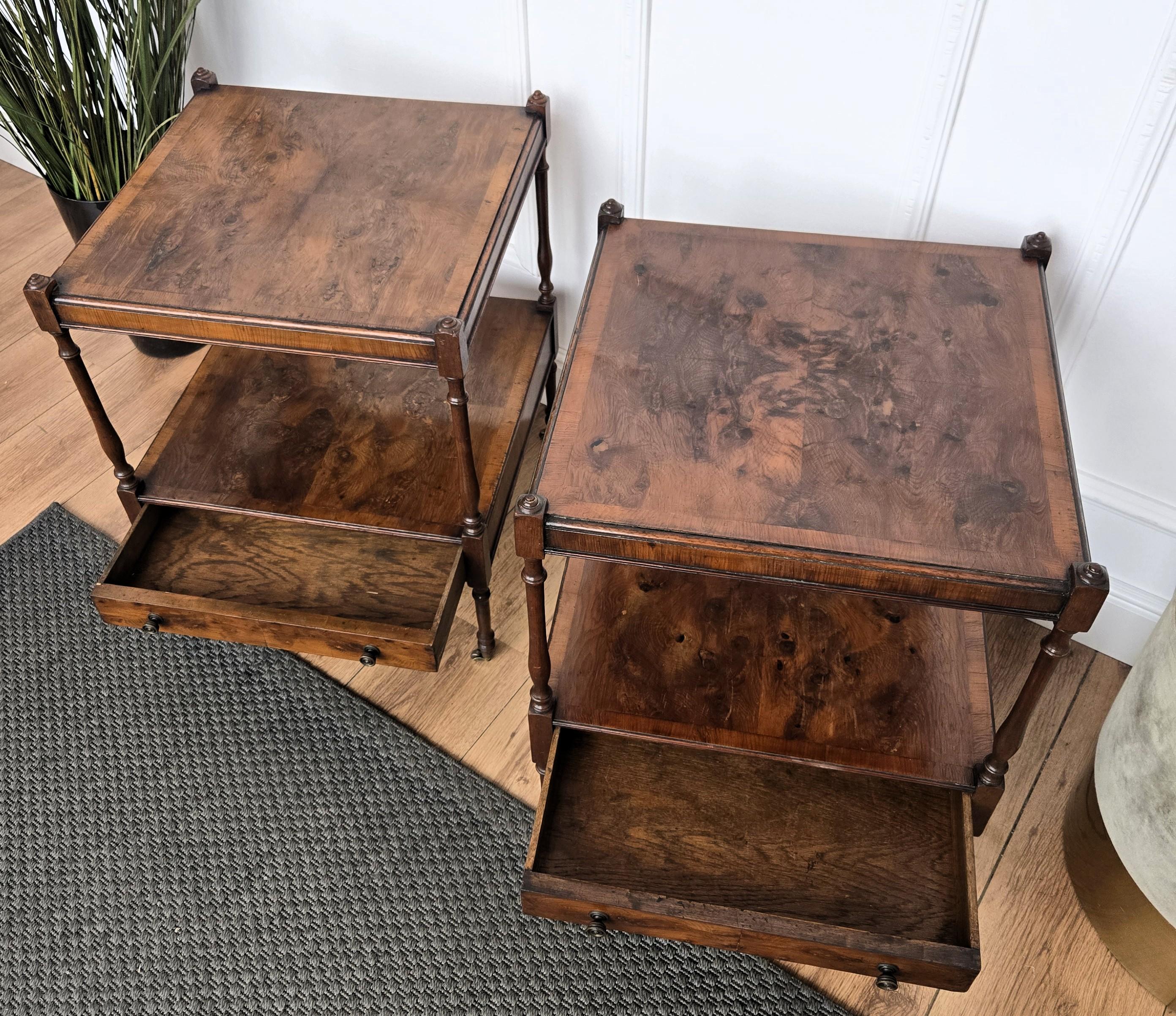Pair of Antique Italian Wood Night Stands Bed or Side Tables For Sale 2