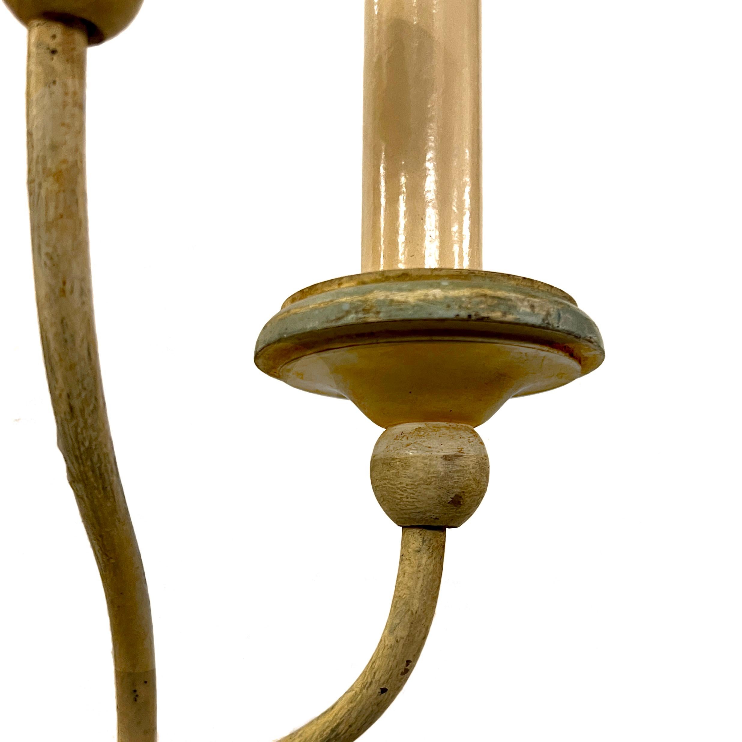Paar antike italienische Holz-Tischlampen (Italienisch) im Angebot