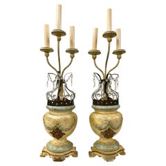 Pair of Antique Italian Wood Table Lamps