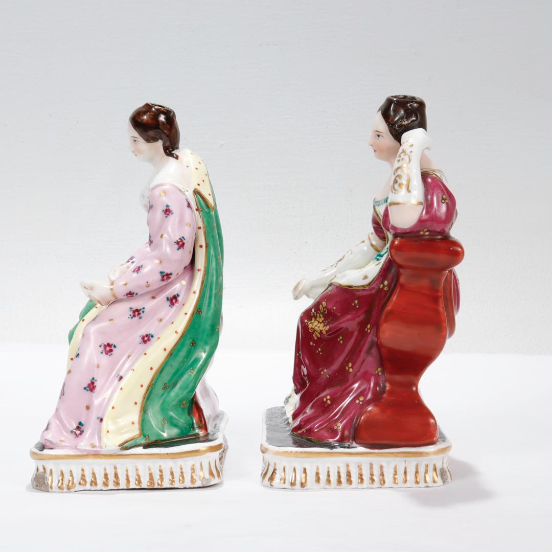 Neoclassical Pair of Antique Jacob Petit Type French Porcelain Figural Perfume Bottles For Sale