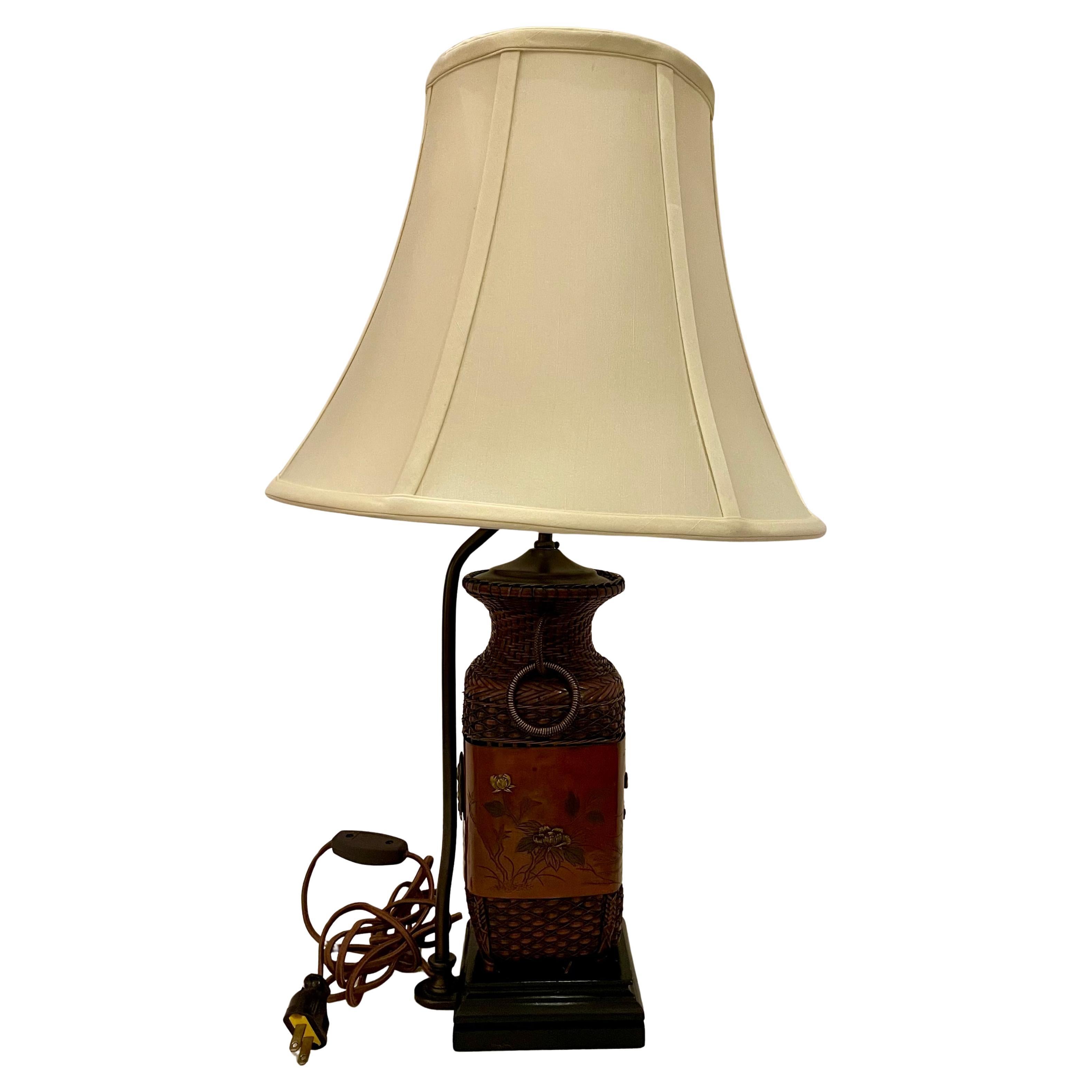 Coppia di antiche lampade da tavolo giapponesi in bronzo, CIRCA 1900. in vendita 6