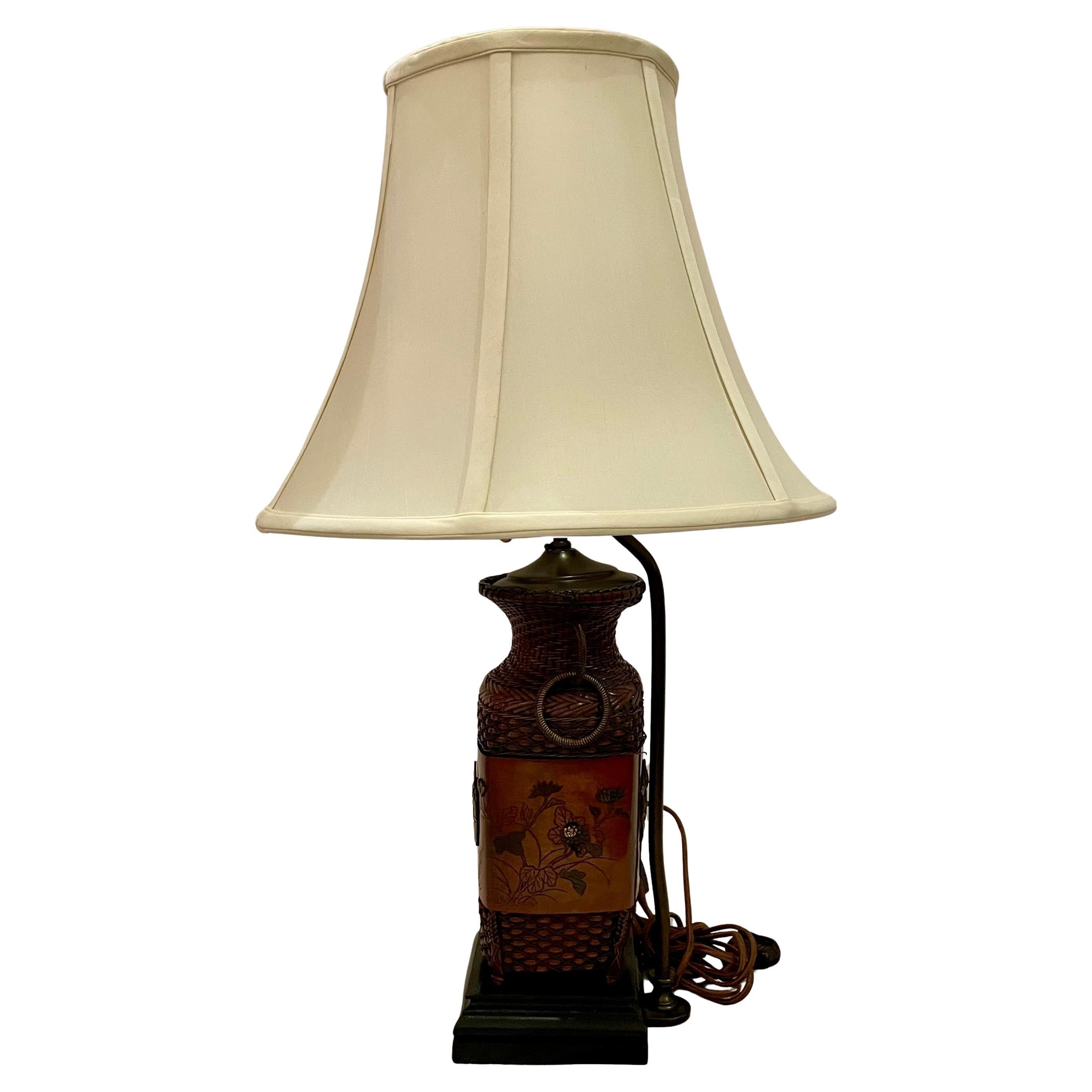 Coppia di antiche lampade da tavolo giapponesi in bronzo, CIRCA 1900. in vendita 2