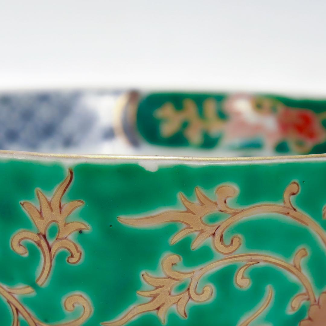 Pareja de Arroceras y Tapas Antiguas de Porcelana Imari Arita Japonesa/China Dorada en venta 13