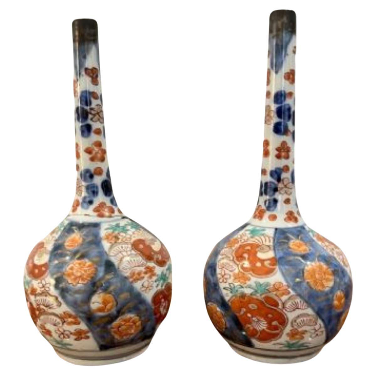 Pair of antique Japanese Imari vases  For Sale