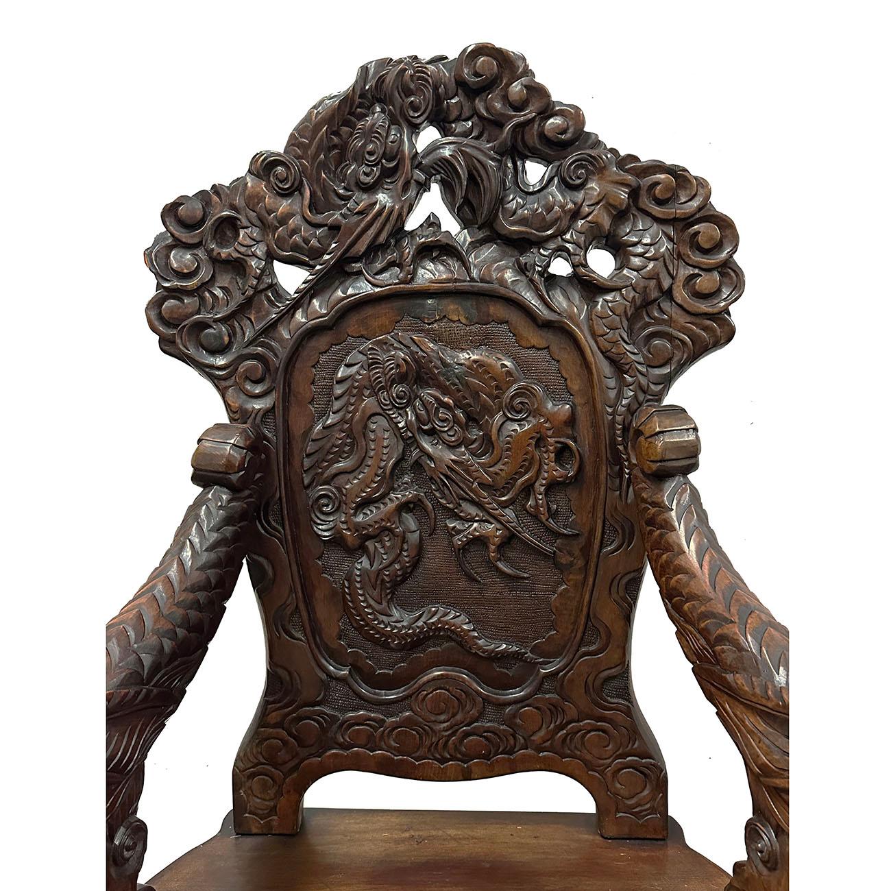 antique chinese dragon chair