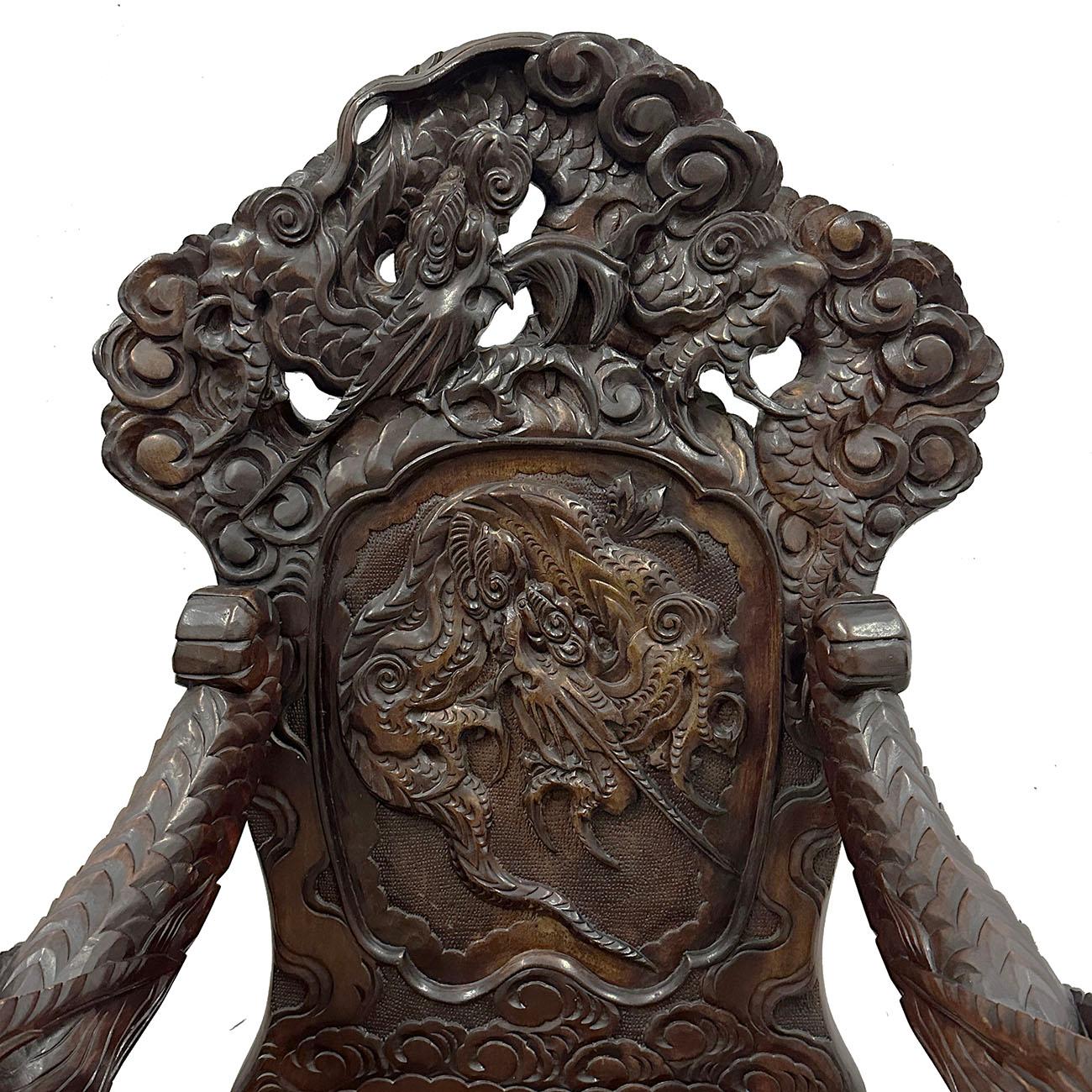 wooden dragon chair
