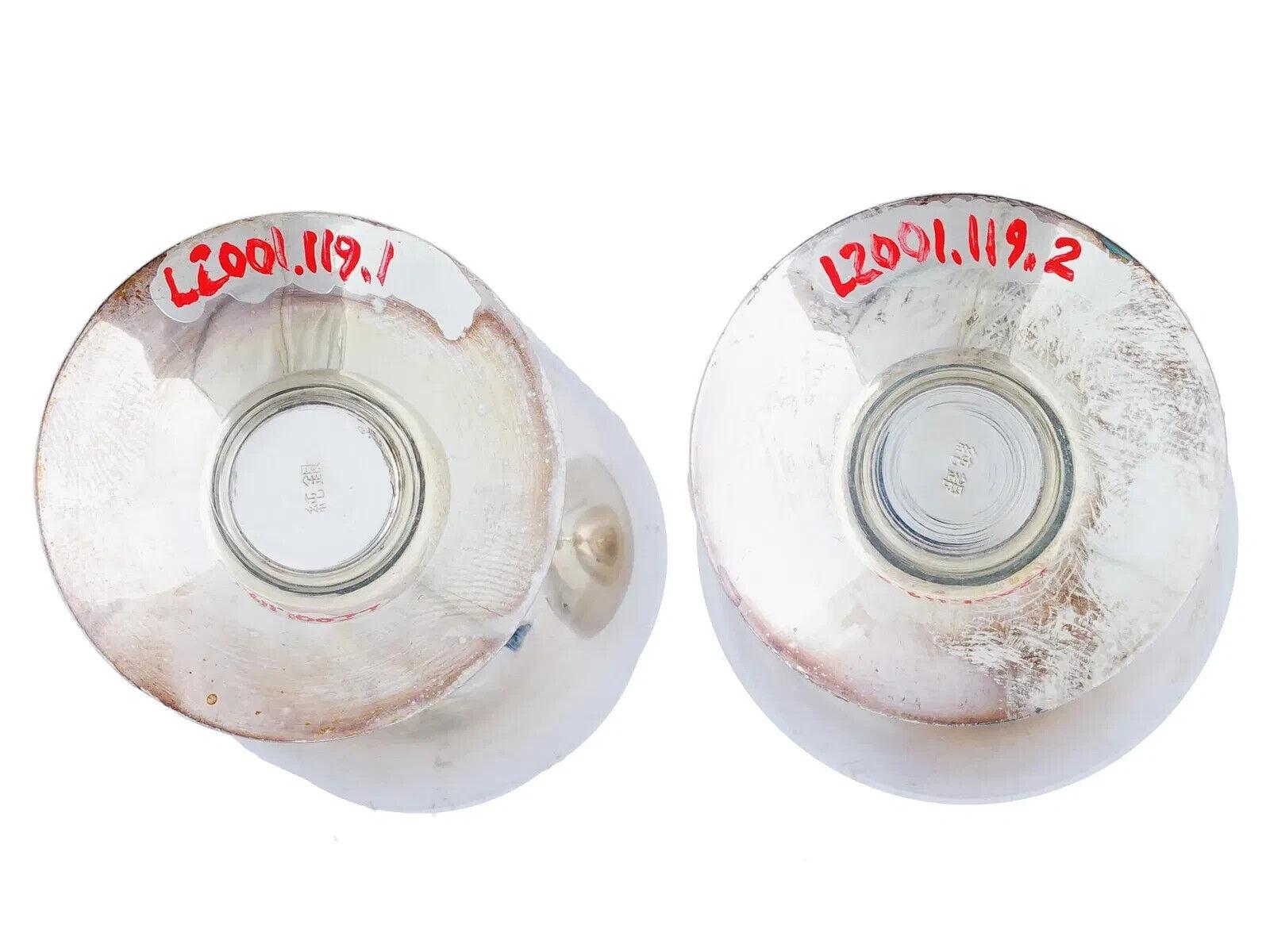 XIX secolo Coppia di antiche tazze da sakè giapponesi in argento imperiale in vendita