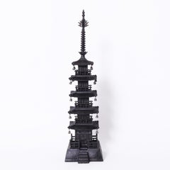 Pair of Antique Japanese Iron Pagodas