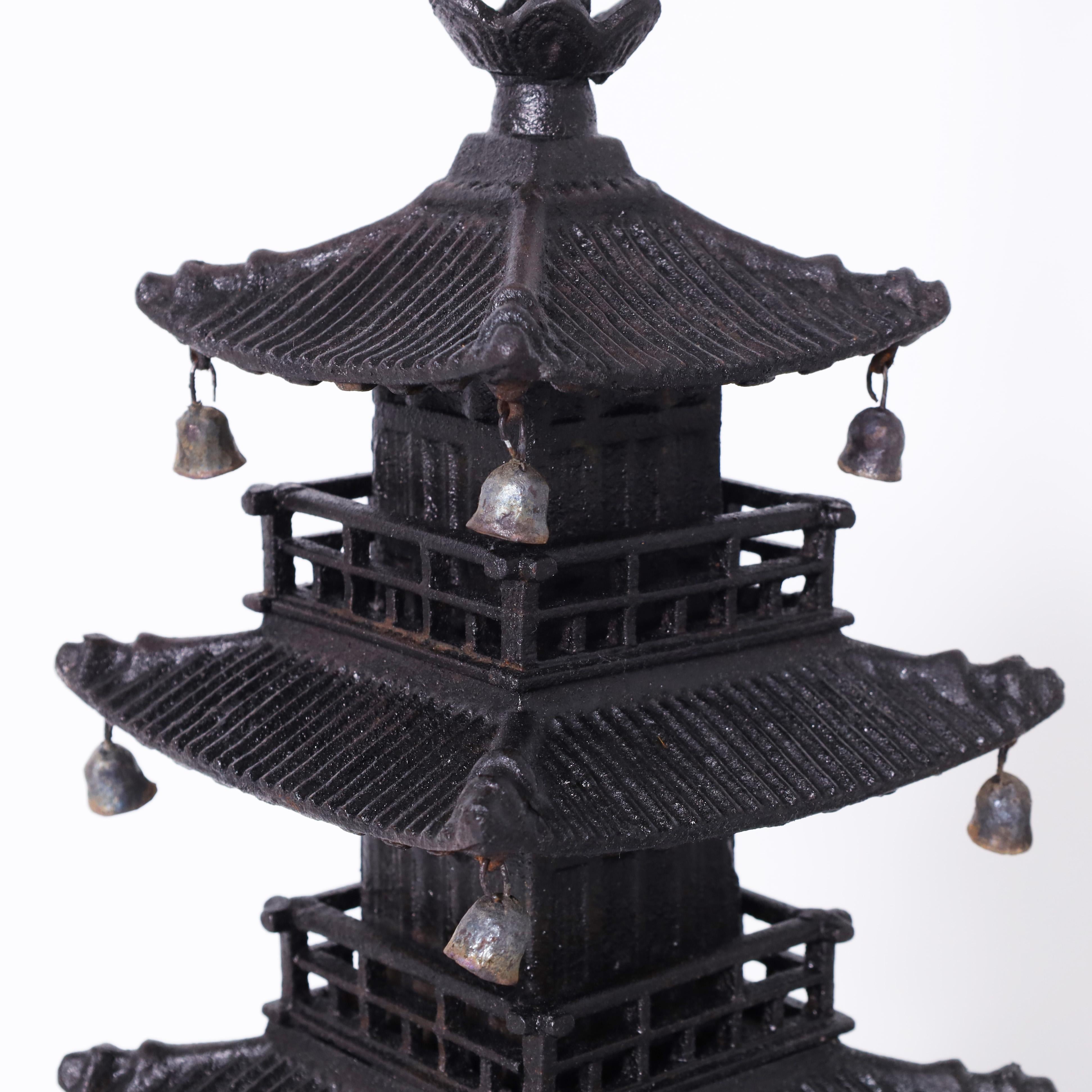 20th Century Pair of Antique Japanese Iron Pagodas