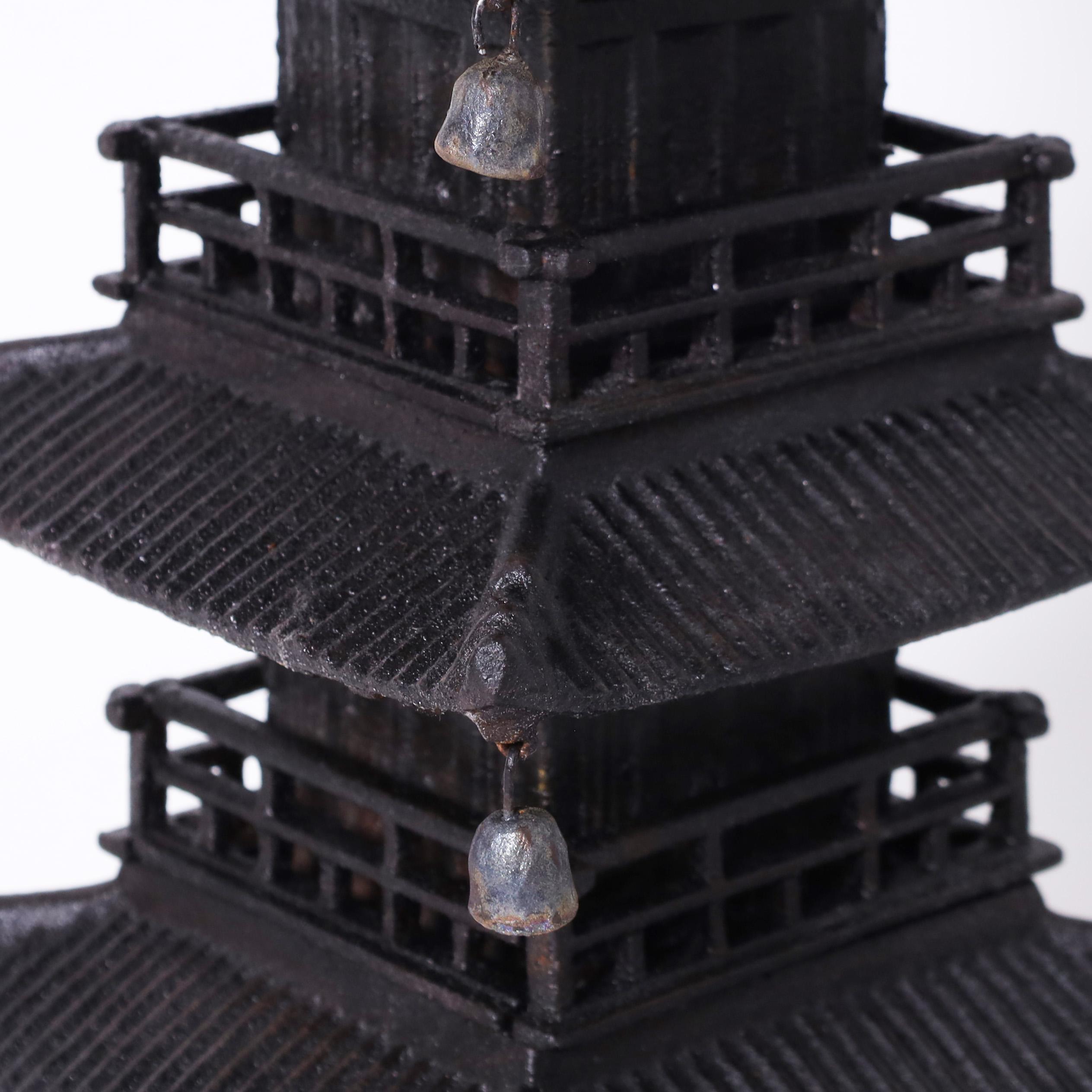 Pair of Antique Japanese Iron Pagodas 1