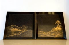Pair of Antique Japanese Maki-e Lacquer Trays