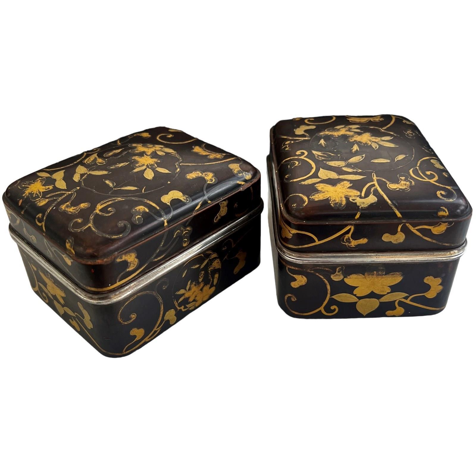 Pair Of Antique Japanese Meiji Period Kobako Boxes In Good Condition In London, GB