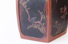 Pair of antique Japanese Meiji Period Lacquer Hibachi with Intricate Inlay
