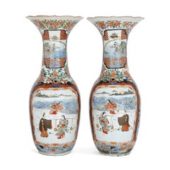Pair of antique Japanese porcelain vases