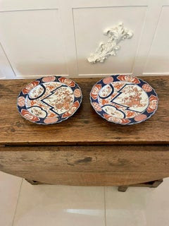 Pair of Antique Japanese Quality Hand Painted Imari Plates