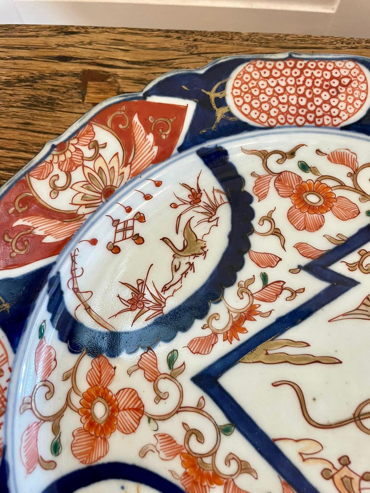 Pair of Antique Japanese Quality Hand Painted Imari Plates  For Sale 3