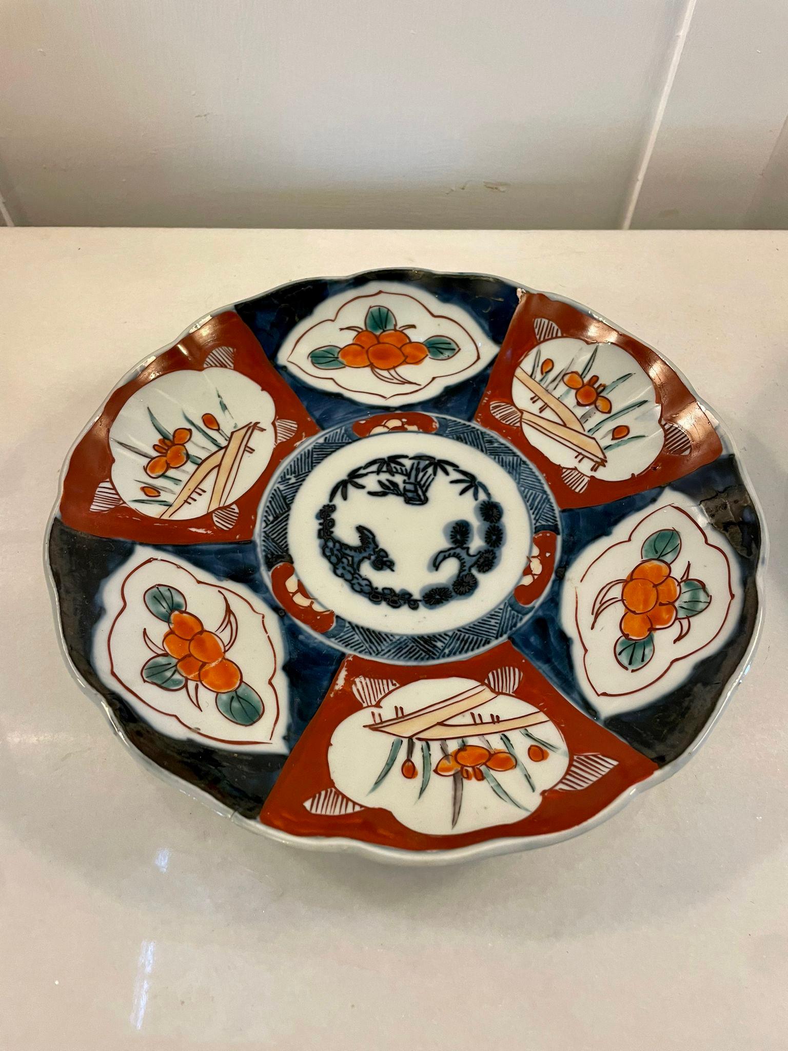 Ceramic Pair of Antique Japanese Quality Imari Plates For Sale