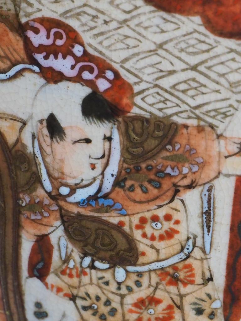 Paire de lampes de table anciennes en porcelaine de Satsuma - Peinture à la main de la période Meiji en vente 8