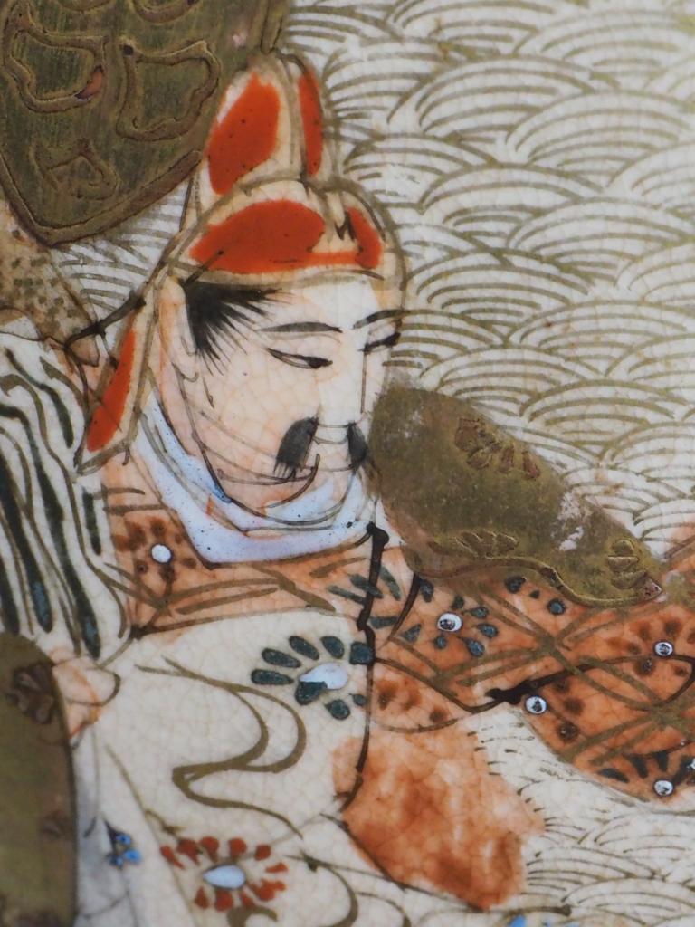 Paire de lampes de table anciennes en porcelaine de Satsuma - Peinture à la main de la période Meiji en vente 11