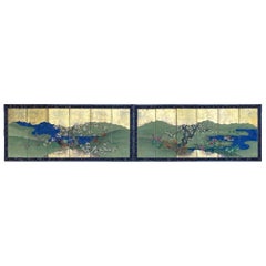 Pair of Antique Japanese Screens