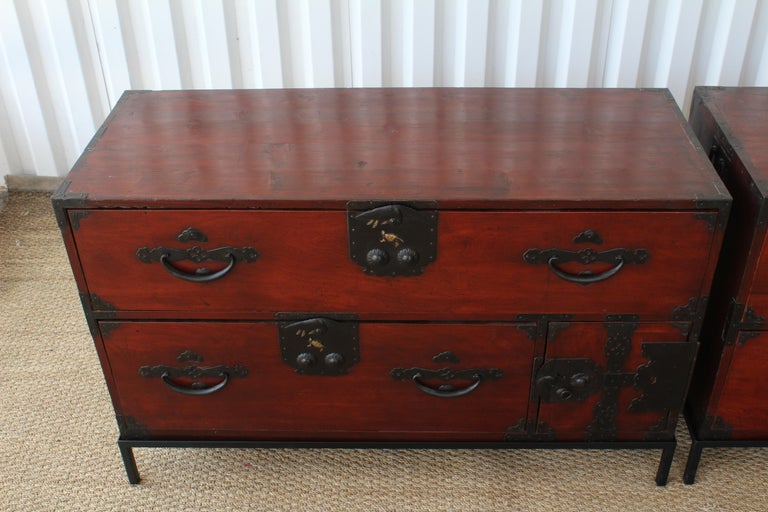 Pair of Antique Japanese Tansu Chests, 1890s at 1stDibs
