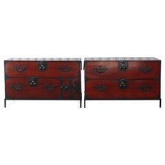 Pair of Antique Japanese Tansu Chests, 1890s