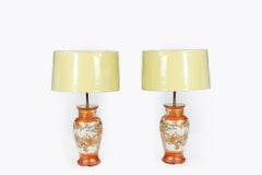 Pair of Antique Japanese Vases Converted into Table Lamps