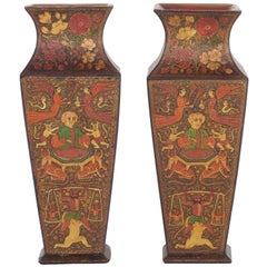 Pair of Antique Kashmiri Vases