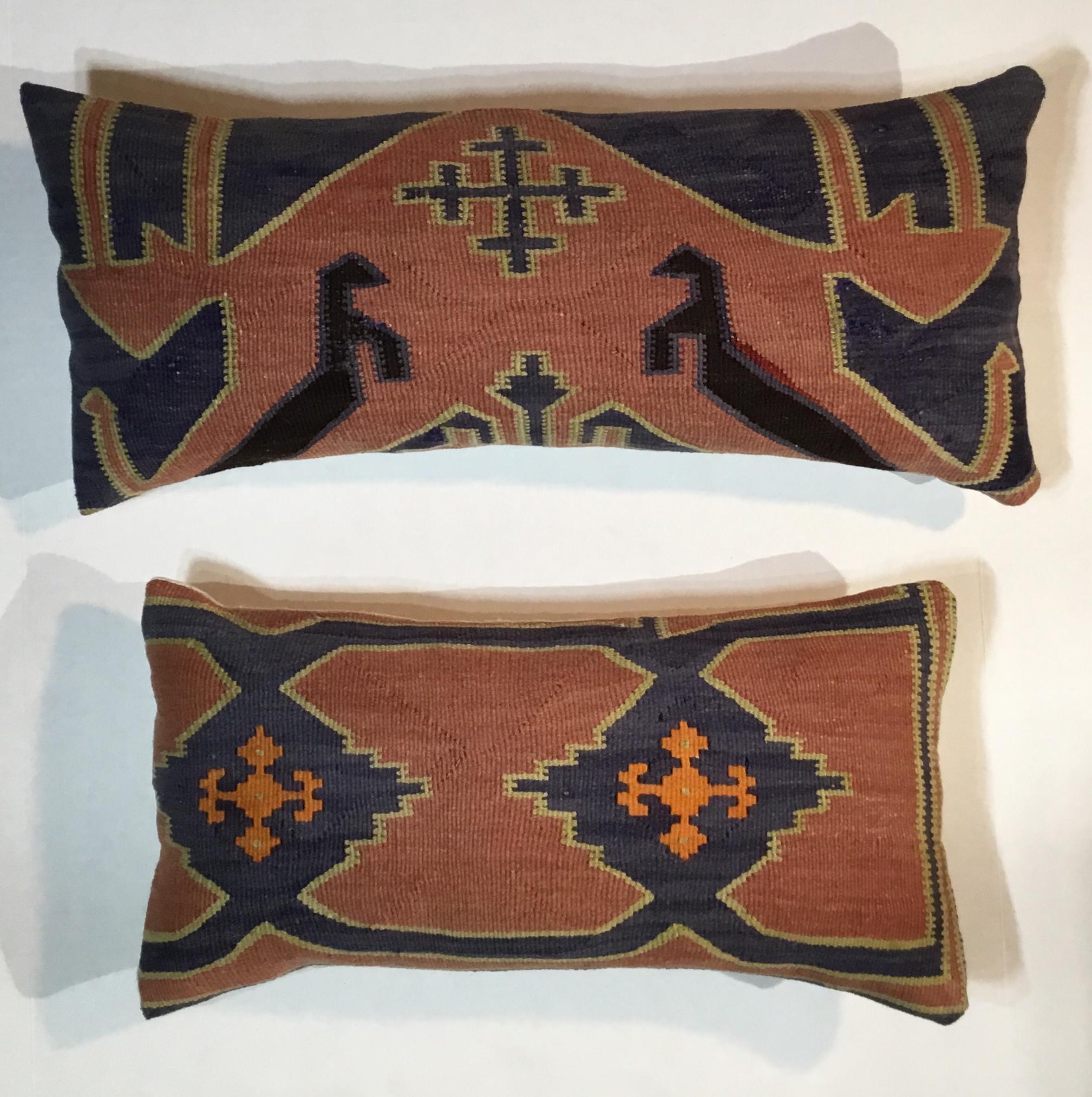 Pair of Antique Kazak Pillows 5