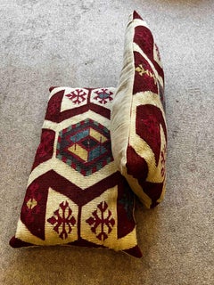Pair of Antique Kilim Cushions Handmade Around 1940 - N° 305