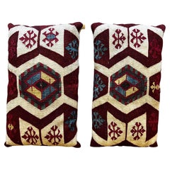 Paire de coussins anciens en kilim fabriqués à la main vers 1940 - N° 305