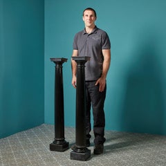 Pair of Antique Kilkenny Black Marble Pedestals