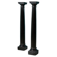 Pair of Antique Kilkenny Black Marble Pedestals