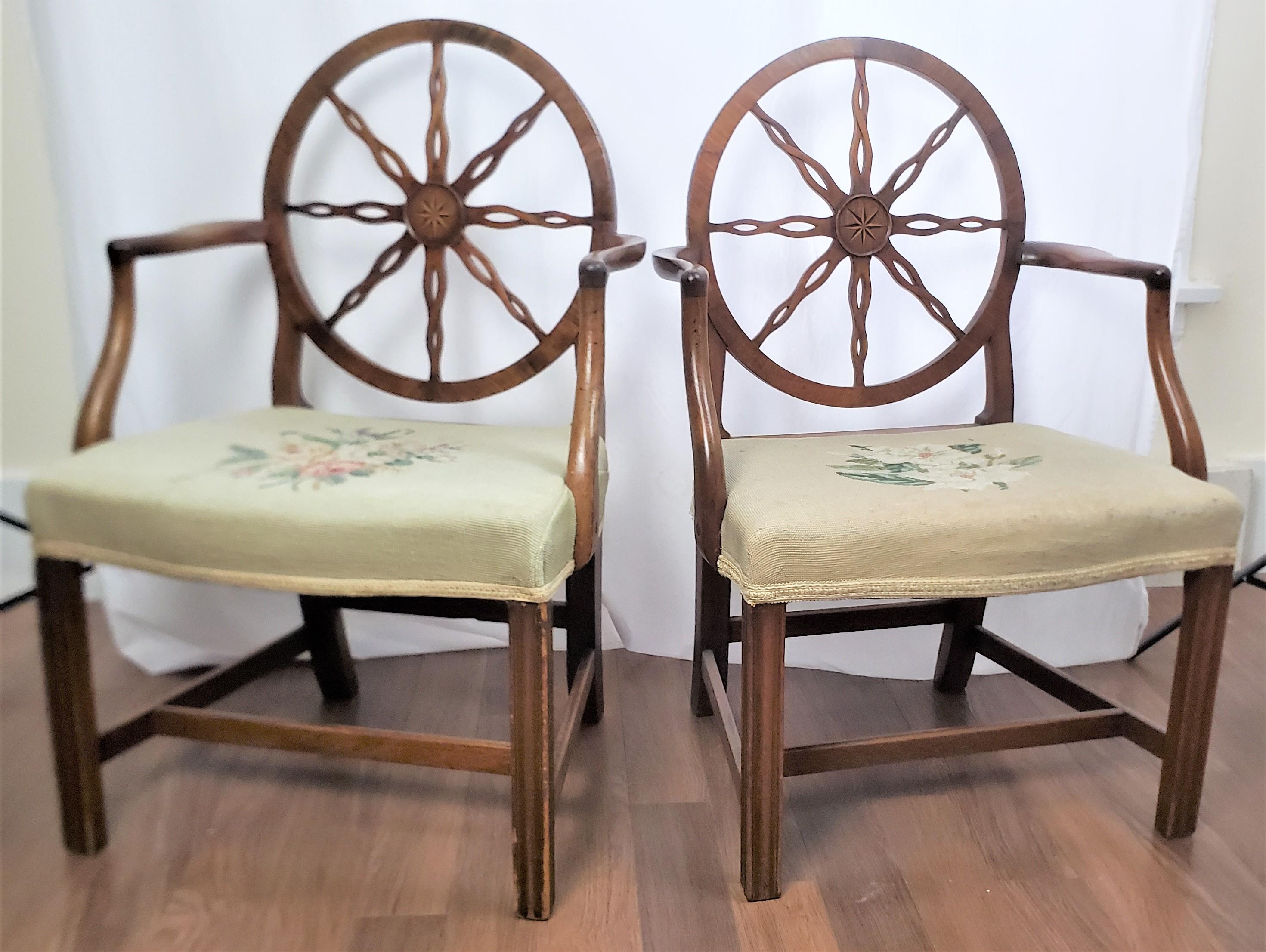 Pair of Antique King George III Period Wheelback Armchair or Side Chair Frames For Sale 4