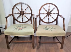 Pair of Antique King George III Period Wheelback Armchair or Side Chair Frames