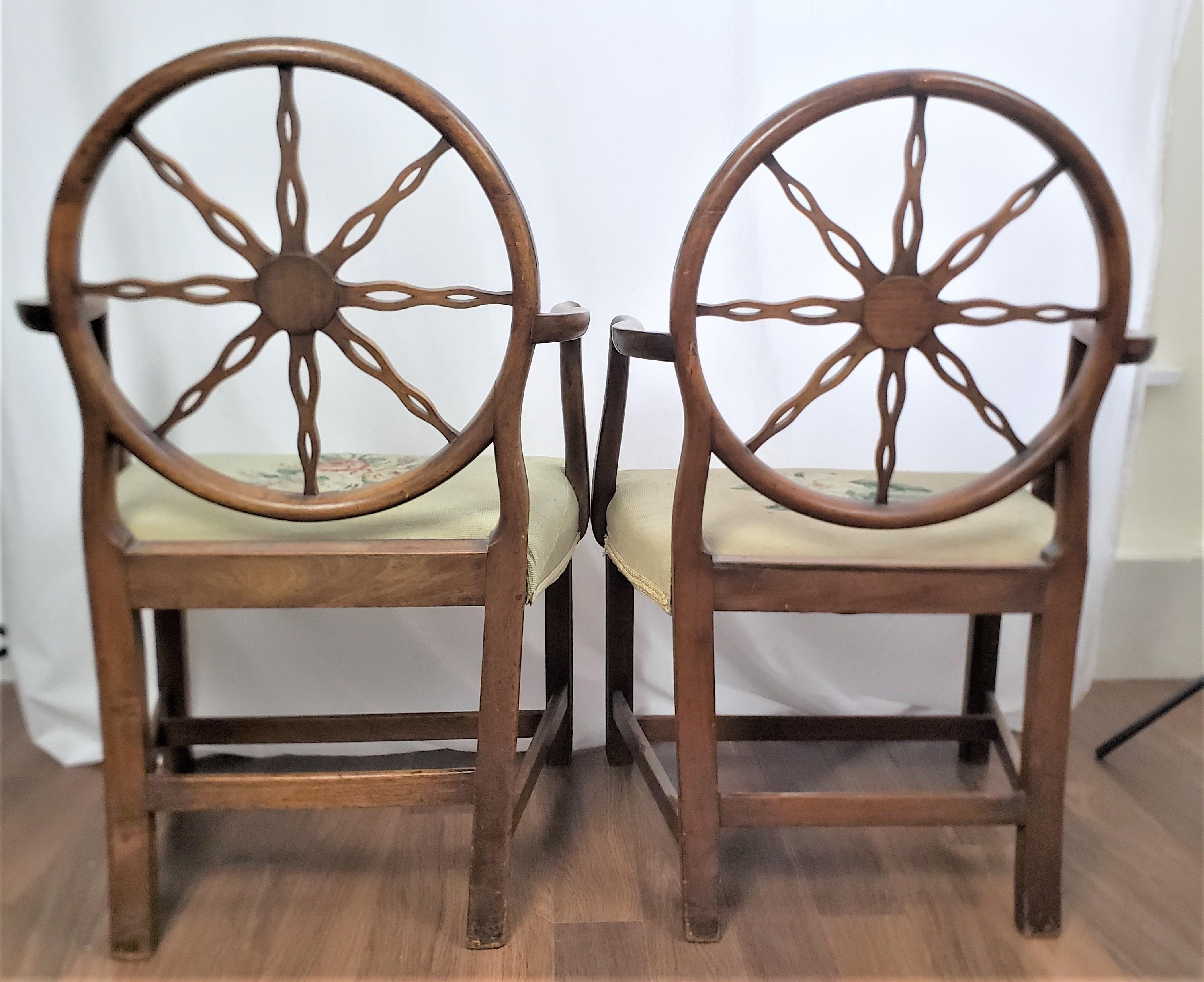 English Pair of Antique King George III Period Wheelback Armchair or Side Chair Frames For Sale