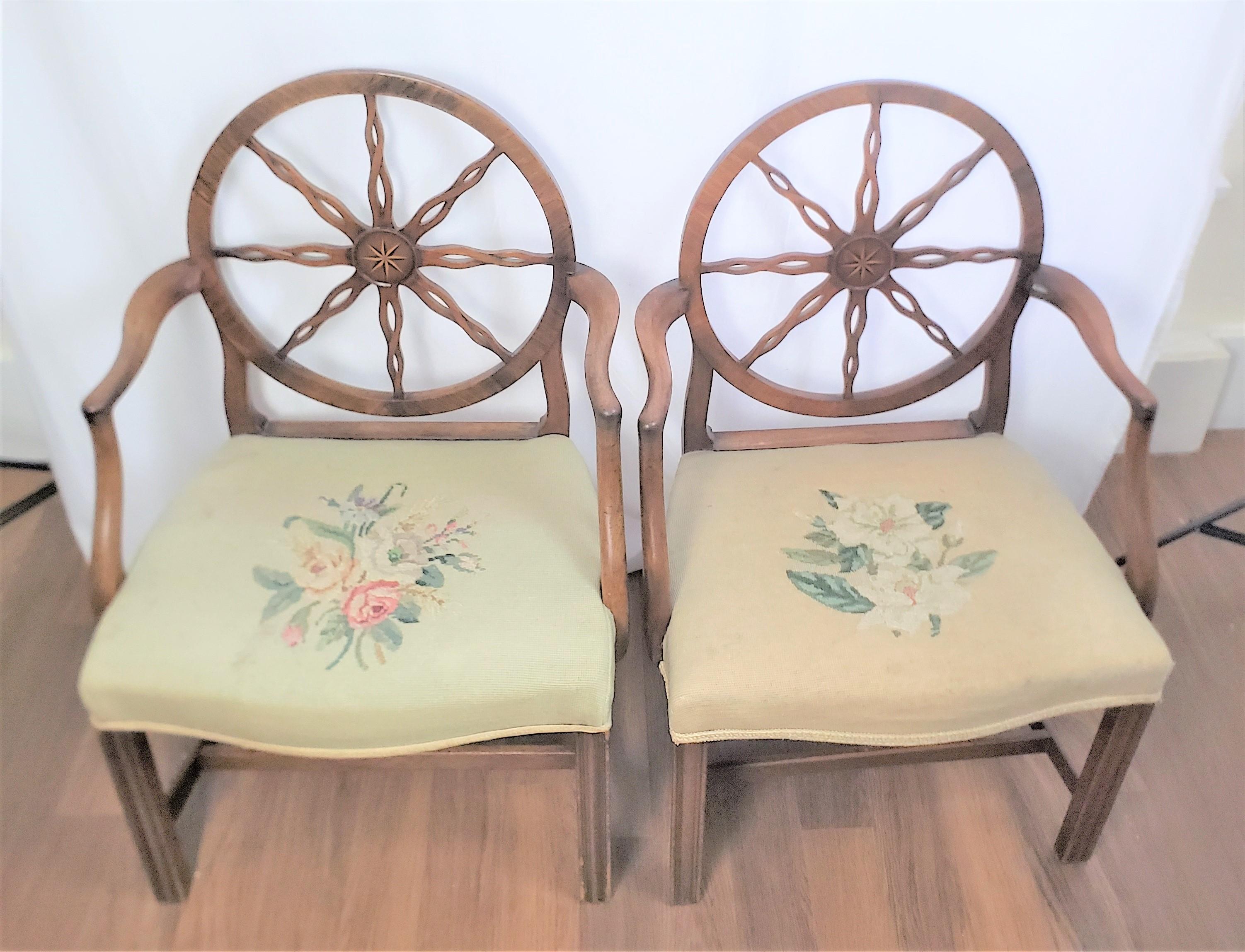 Pair of Antique King George III Period Wheelback Armchair or Side Chair Frames In Good Condition For Sale In Hamilton, Ontario