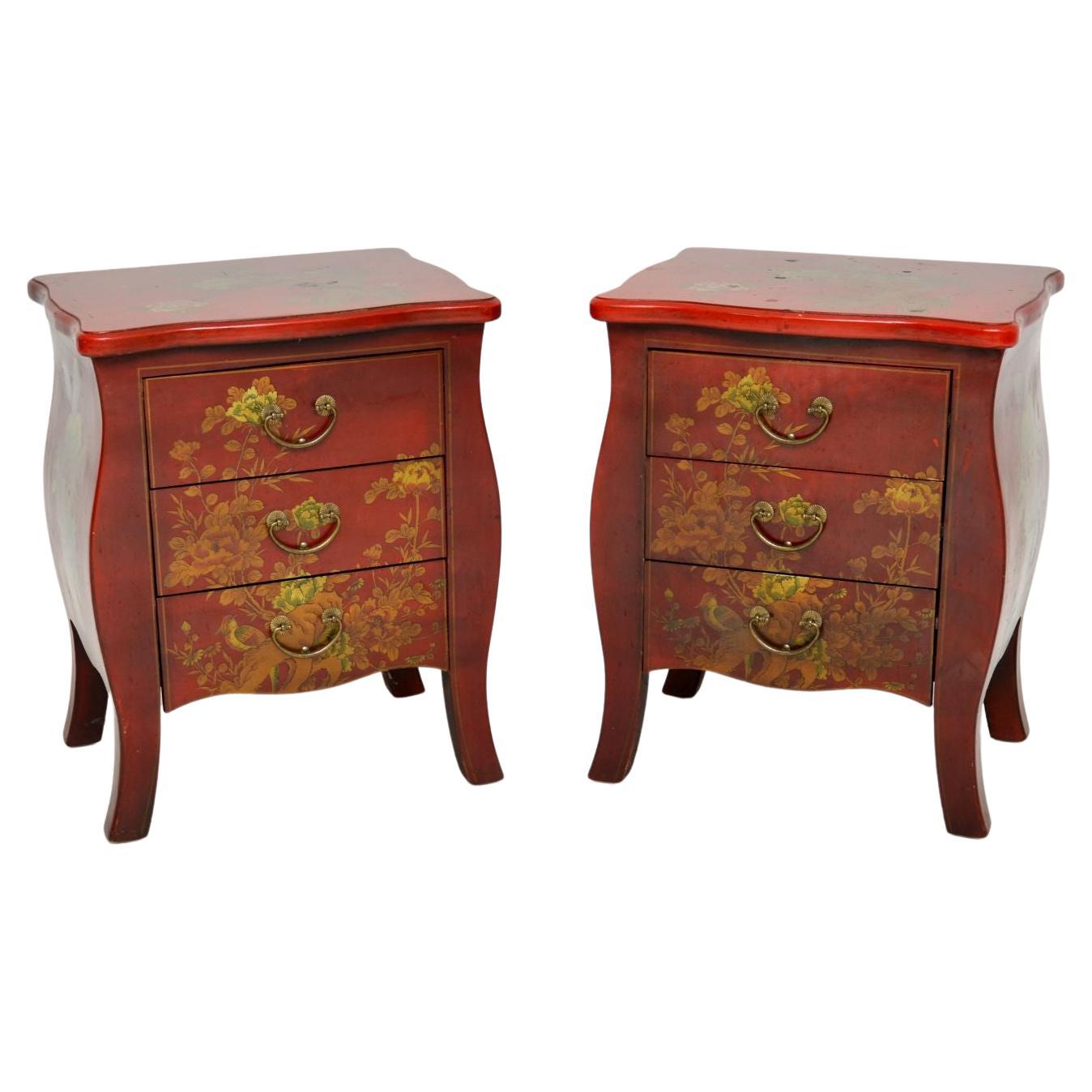Pair of Large Antique Mahogany Bedside Chests For Sale at 1stDibs