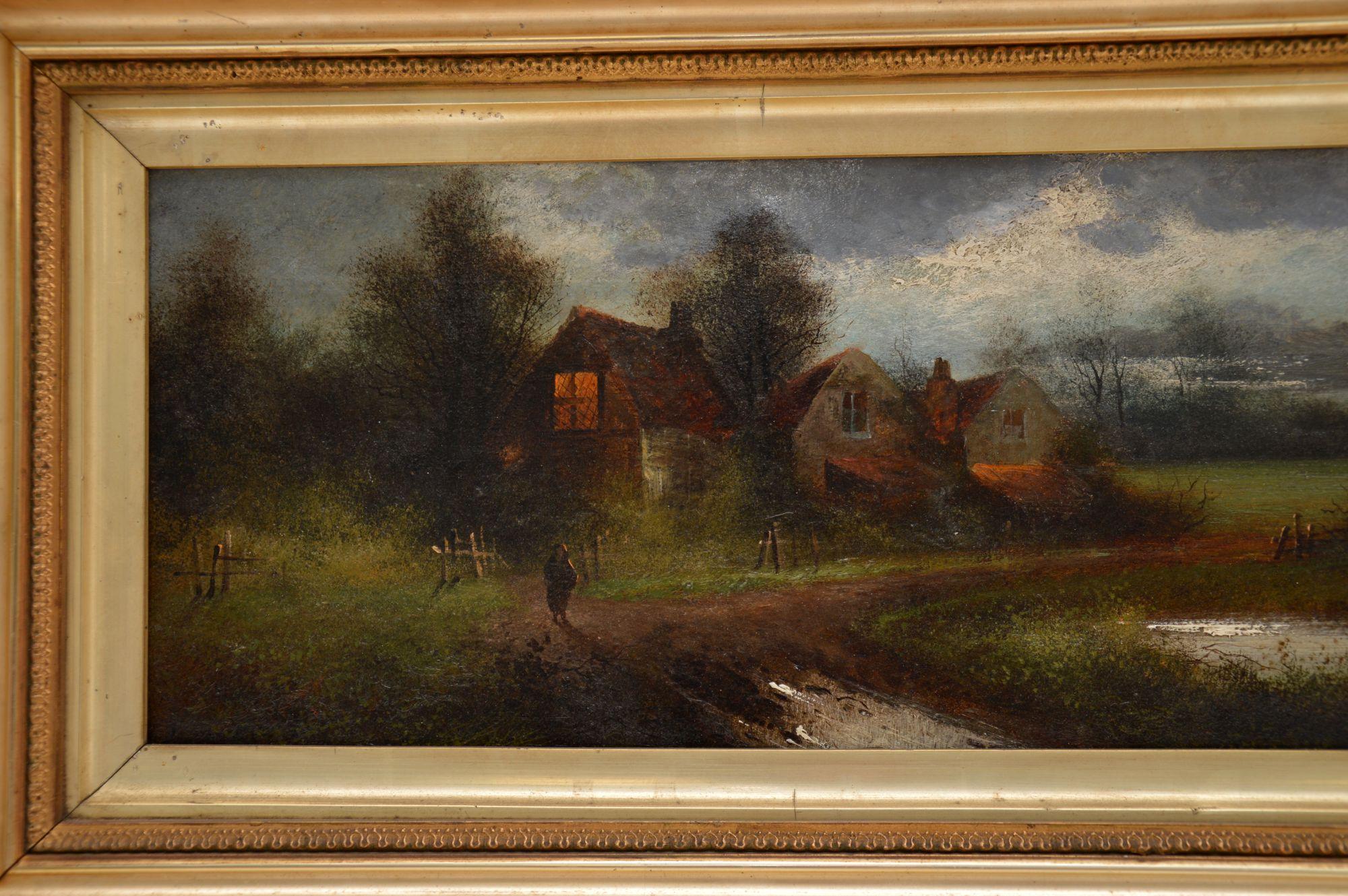 Paire de peintures à l'huile anciennes de paysages par J. C Jonas Bon état - En vente à London, GB