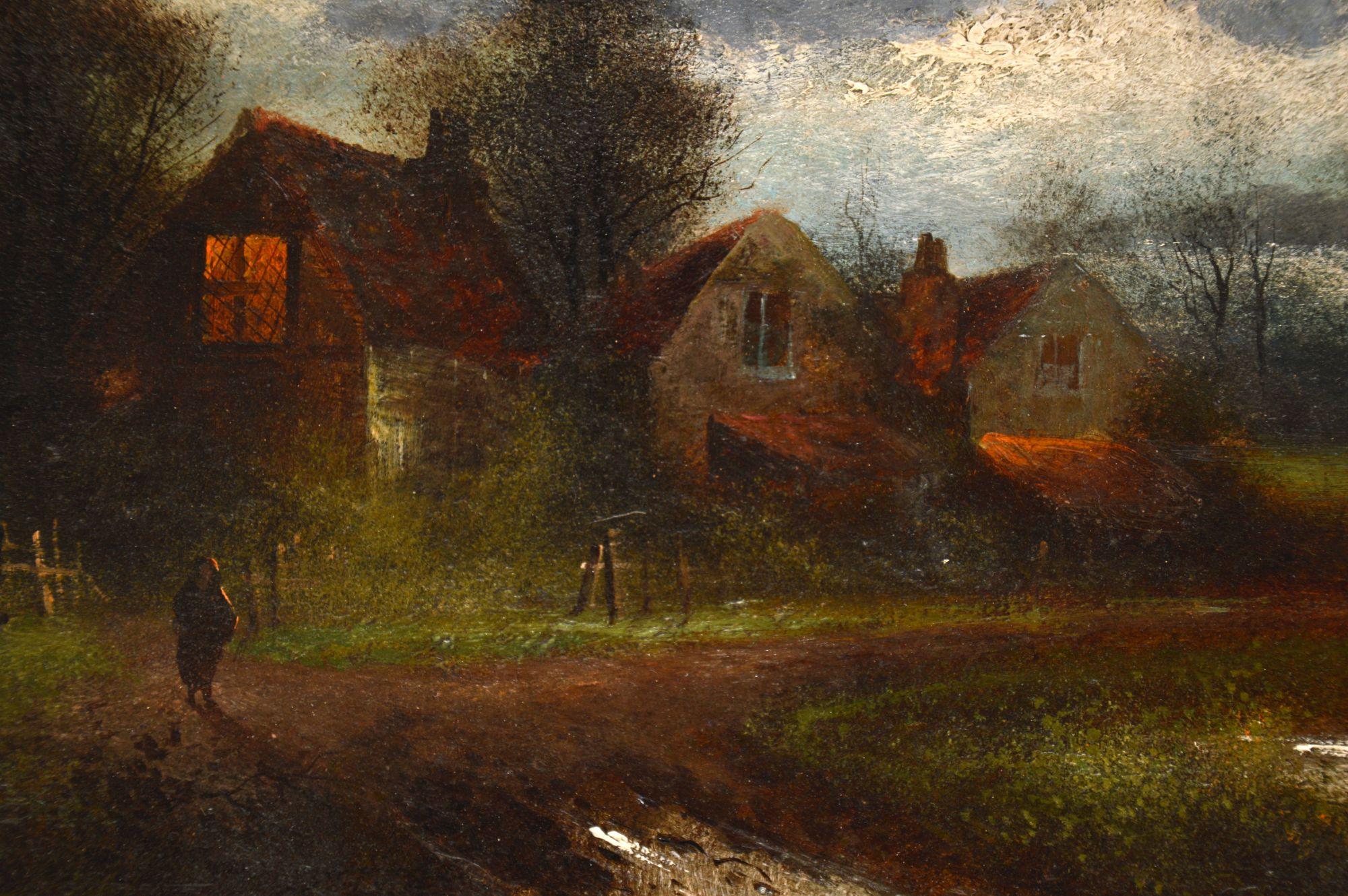 Fin du XIXe siècle Paire de peintures à l'huile anciennes de paysages par J. C Jonas en vente