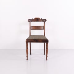 Pair of Antique Late Empire Mahogany Salon Chairs from the 1840s