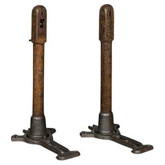 Pair of Antique Lawn Tennis Posts, English, Net Pole Mount, Slazenger, Edwardian