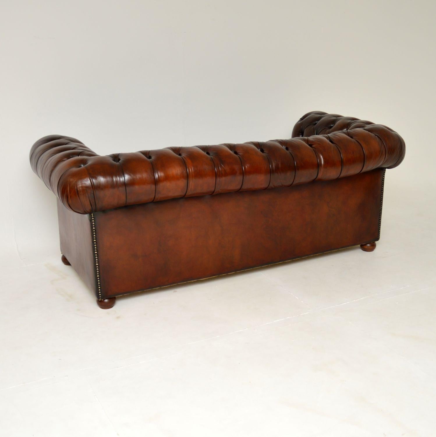 Pair of Antique Leather Chesterfield Sofas 7