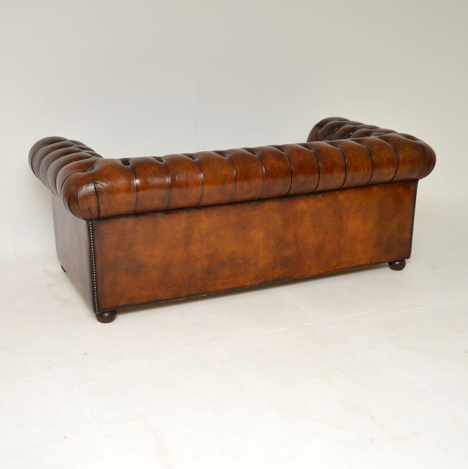 Pair of Antique Leather Chesterfield Sofas 8