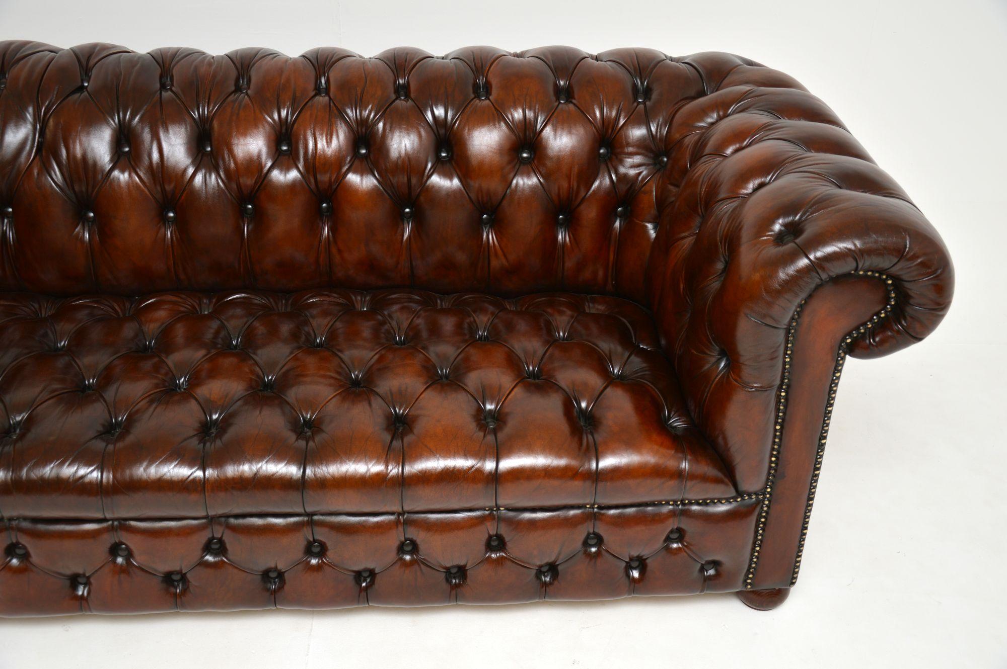 20th Century Pair of Antique Leather Chesterfield Sofas