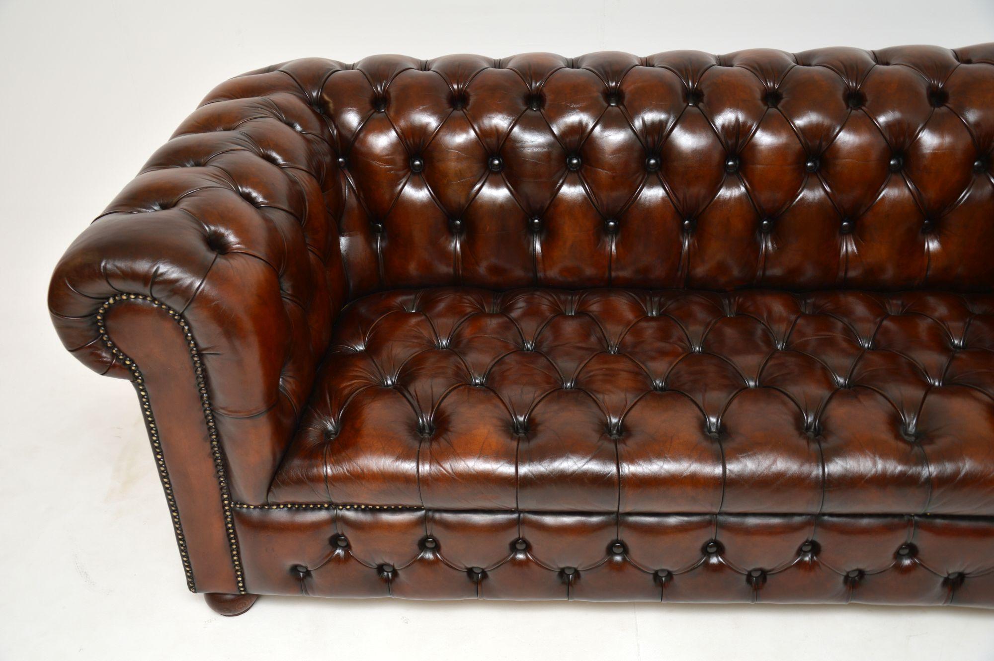 Pair of Antique Leather Chesterfield Sofas 1