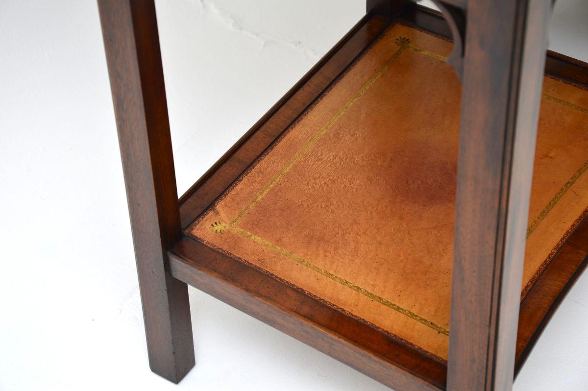 Pair of Antique Leather Georgian Style Side Tables For Sale 7