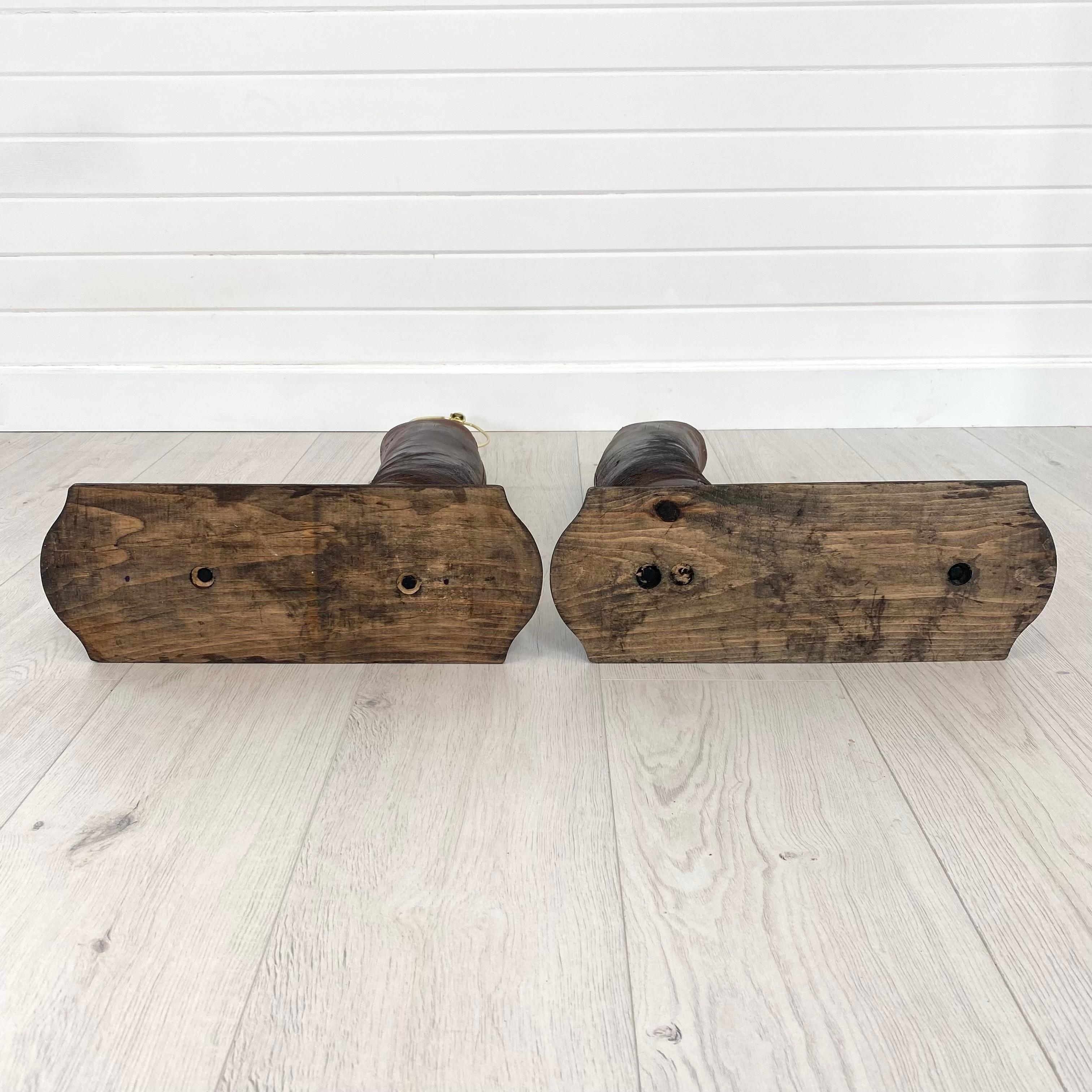 Paire de lampes anciennes en cuir pour bottes d'équitation, 1950s USA en vente 12
