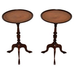 Pair of Antique Leather Top Wine Tables
