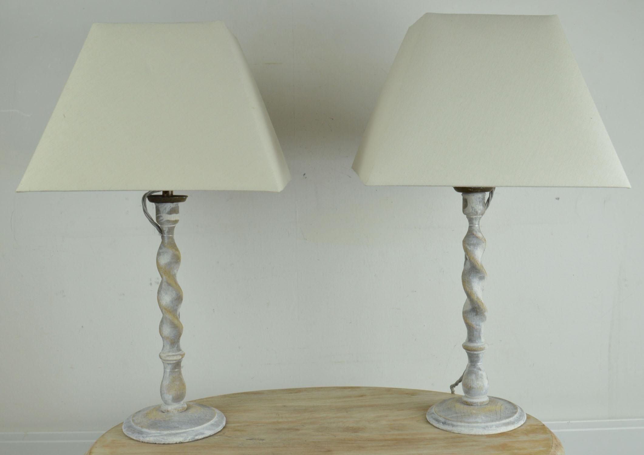 limed oak lamp table